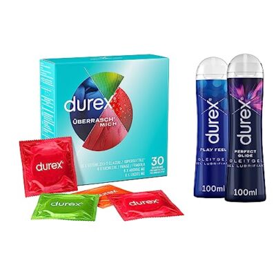 Durex Überrasch Mich-Set mit Durex Überrasch  Mich Kondome - 30er Großpackung (1
