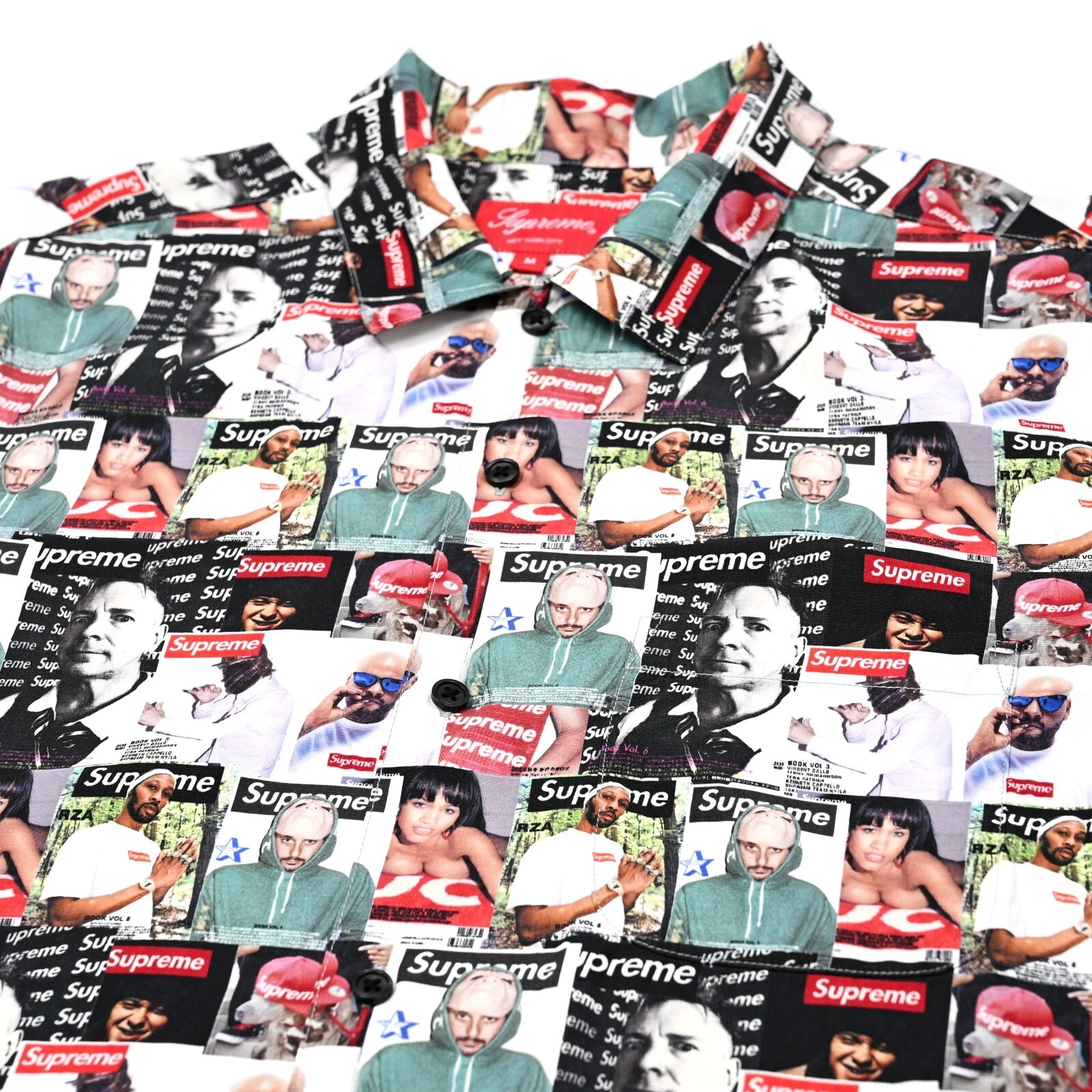 Chemise homme Supreme magazine imprimé viscose imprimé partout boutonnée SS23 Medium