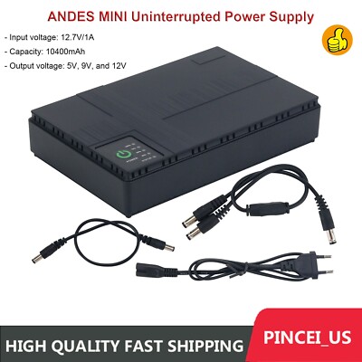 ANDES MINI UPS 10400mAh 5V 9V 12V Uninterrupted Power Supply for