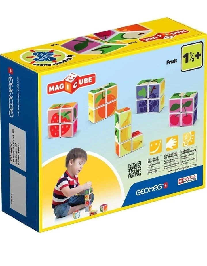Geomag Magicube Fruit Magnetic Baby Toddler Toy Magnetic Cubes  ages 1-1/2+ NEW - Image 2 of 4