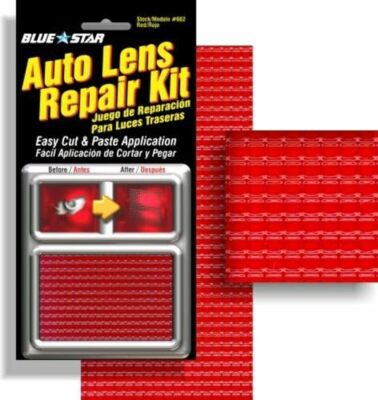 Blue Star - DIY Grid Pattern, Textured Auto Lens Repair Kit  (Red) #662