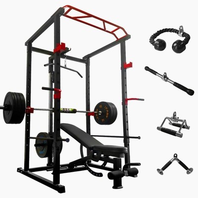 210lb IFAST Power Rack 1000LB Capacity With 7ft Olympic Bar Weight Plates Bench