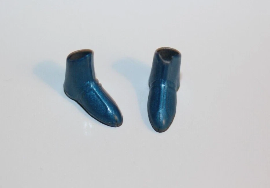 Par de botas/zapatos de metal vintage Mego Micronauts Time Traveler Foto 2 de 2