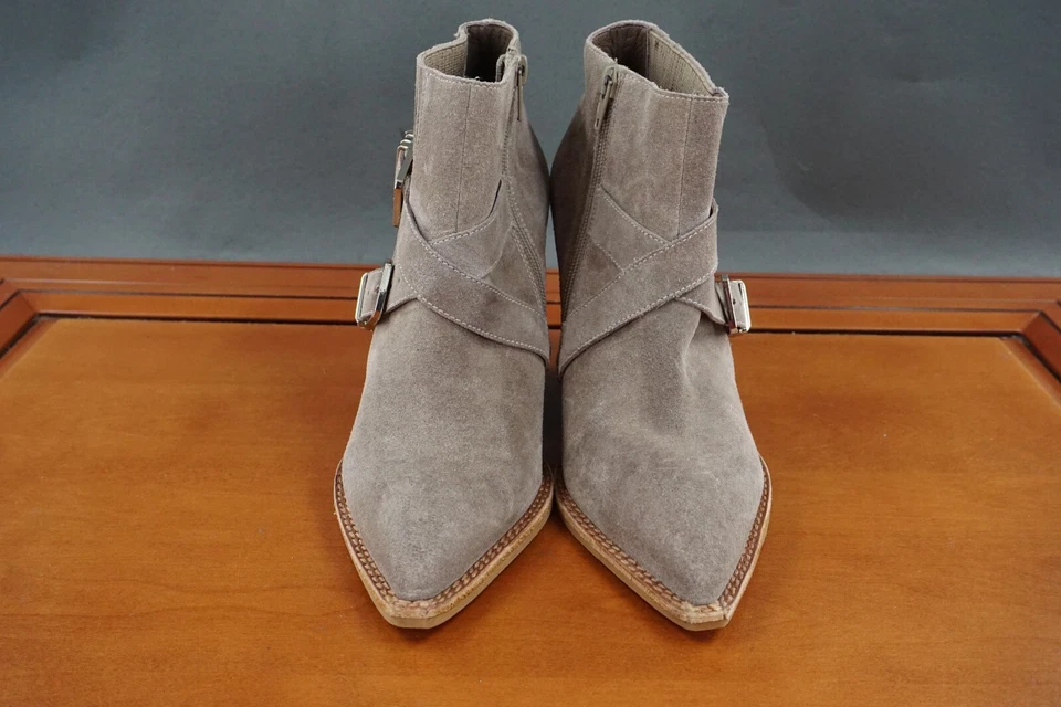 Jeffrey Campbell Texan Zapatos Para Mujer 7.5 Marrón Gamuza Tacón Apilado Botín Foto 2 de 4