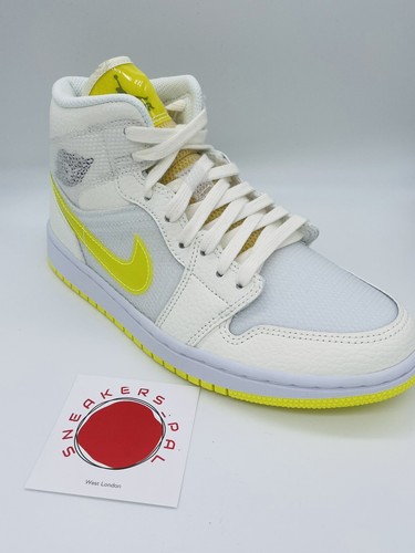 nike air jordan 1 mid Mid Se Voltage Yellow White Vintage New Brend Uk4.5 |  eBay