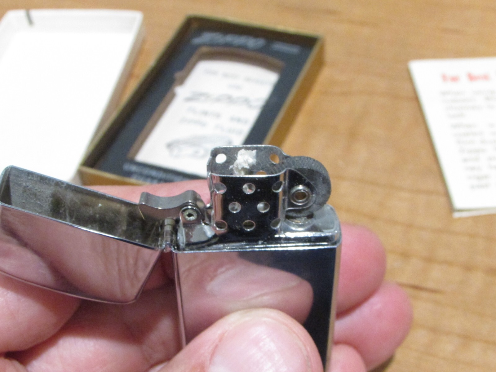 Vintage Zippo Slim Lighter No. 1610 with High Polish Original Box NIB Unfired! eBay