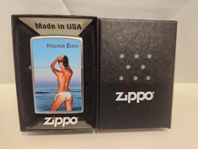 New Zippo Pin-up HAULOVER BEACH  CHROME  Lighter Sealed 2014