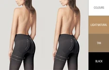  Super FiORE Press UP 60 DEN Body Care Shaping Microfibre Tights M5111 black tan