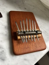 Kalimba Hand Music With Walnut Base 7 Key Thumb Piano Vintage Collectible 6.5x4