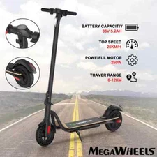 250W Portable Electric Kick Scooter 25 Mph Lightweight Megawheels S10