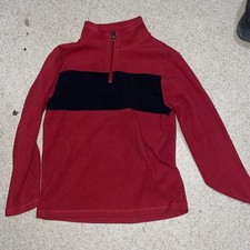 Childrens Place 1/4 Zip red black Fleece Boy Medium 7/8