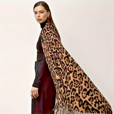 Leopard Faux Cashmere Pashmina Stole, Scarf, Wrap  New