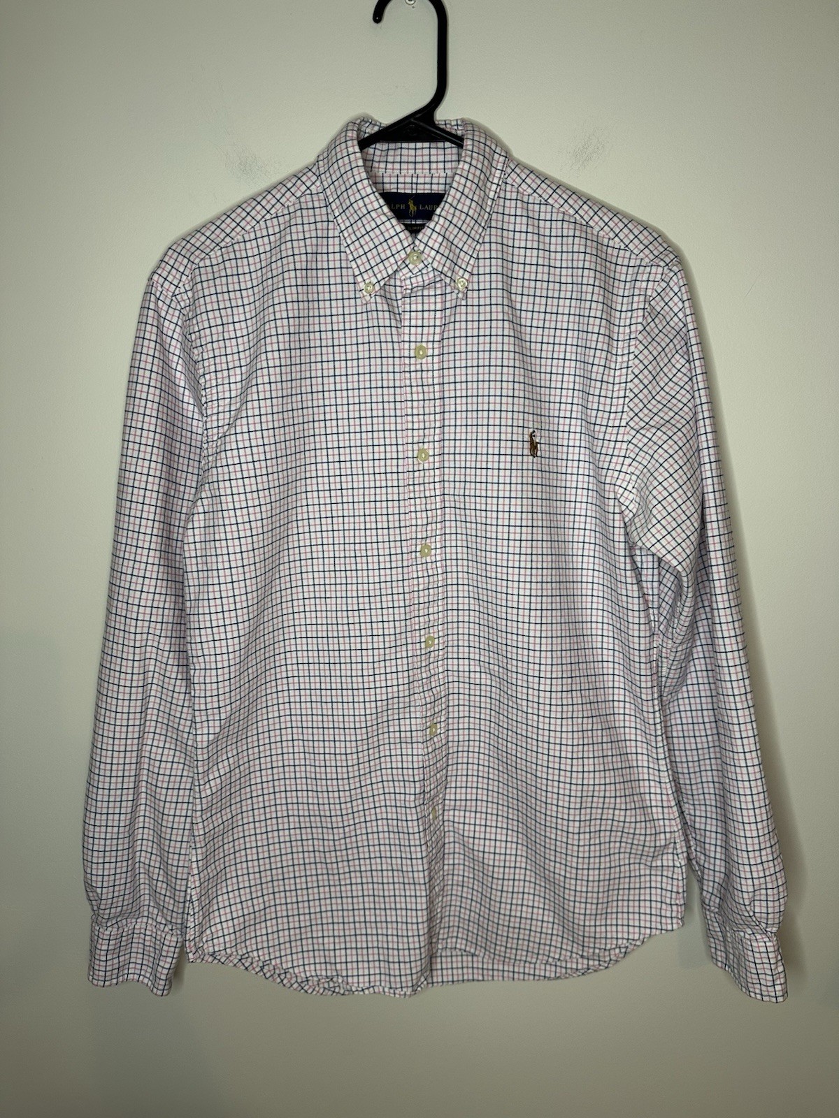 Ralph Lauren Grid Pattern Button Down Shirt Pink … - image 2