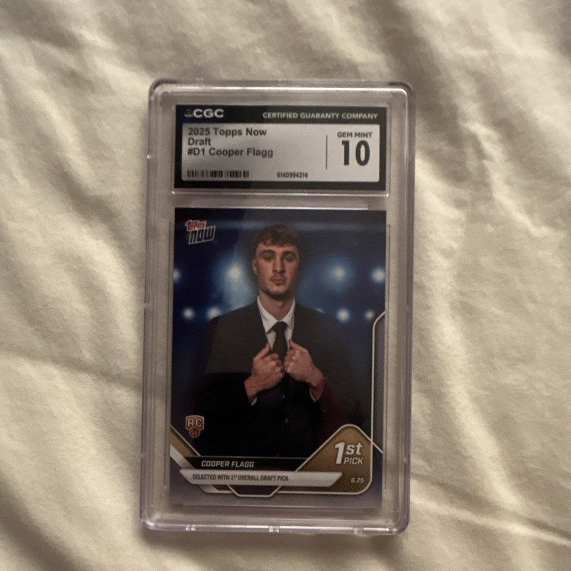 2025 Topps Now Draft Cooper Flagg #D1 CGC 10 Rookie Basketball Card