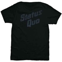 Status Quo Schwarz Vintage Band Logo Nue Offiziell Herren T Shirt