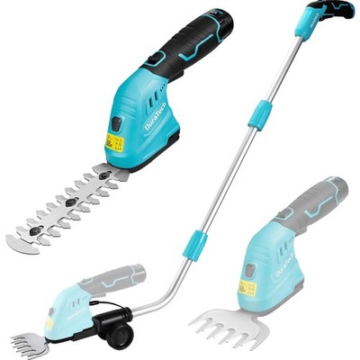 Duratech 12V Akku Heckenschere & Gartenschere 2-in-1 mit Teleskopstiel