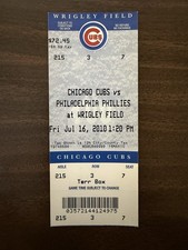 2010 Chicago Cubs 7/16 Ticket Philadelphia Phillies Joe Blanton MLB K #700