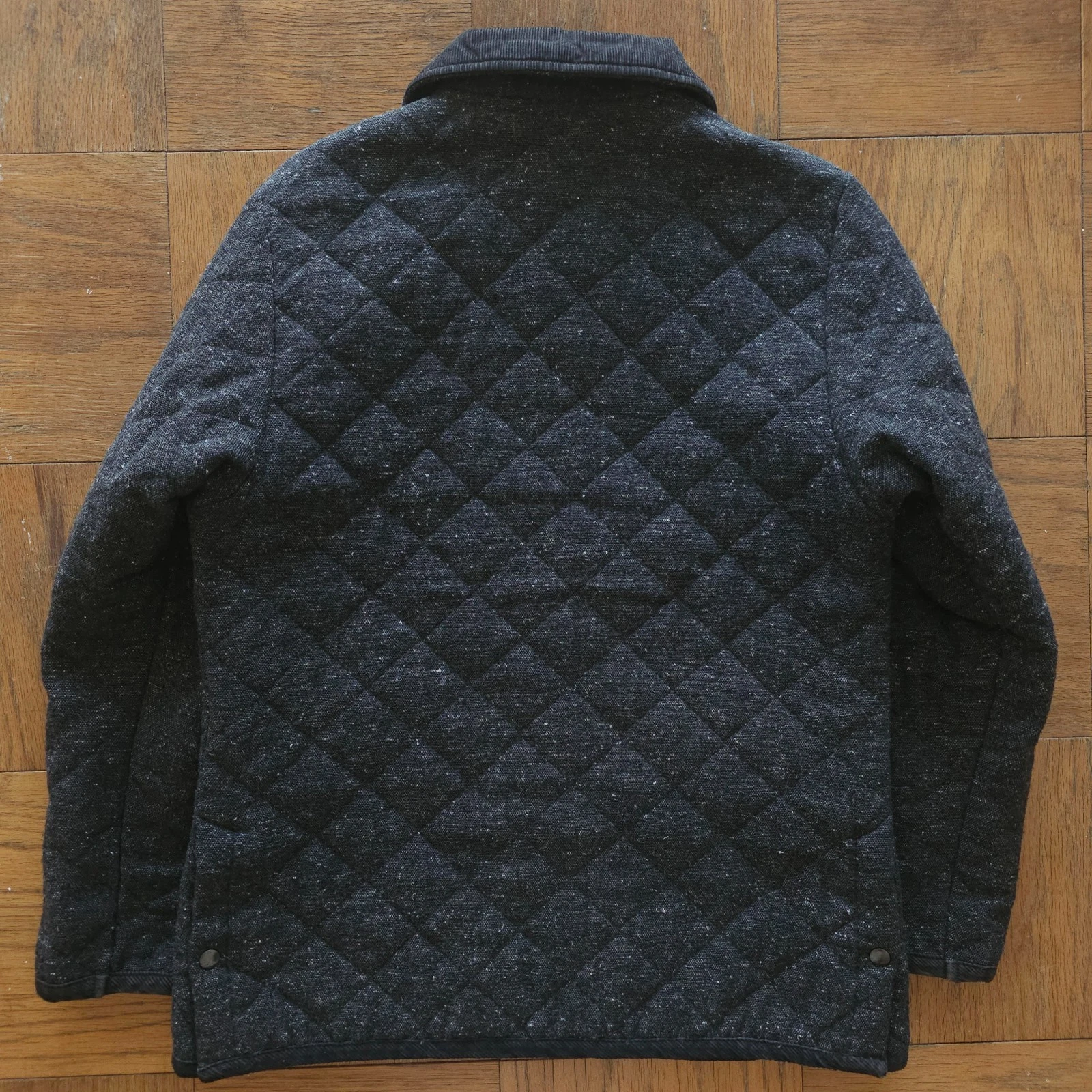 JOURNAL STANDARD Made in France Tweed Wool Blend Quilted Jacket Gray Medium - product detail image 10