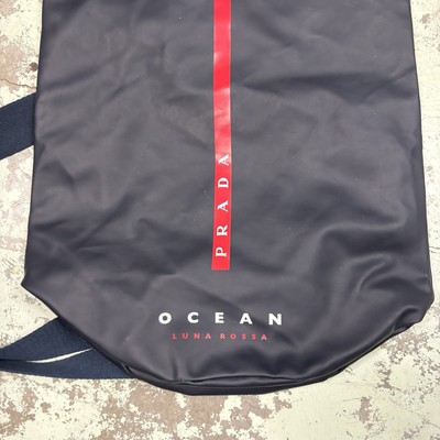Prada Ocean Luna Rossa Black Dry Bag with Red Stripe Prada Ocean Luna Rossa Black Sailing Bag | eBay main image 3