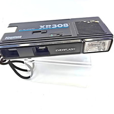 Vintage Keystone XR308 Pocket Film Camera 110 Film EverFlash Telephoto Untested
