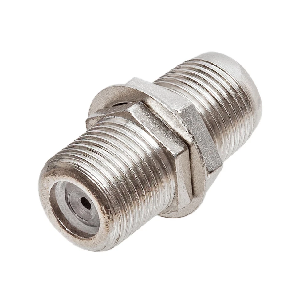 10Pcs F-Type Female Coupler Coaxial Cable Jack Adapter Connector w/ Washer Nut - Image 2 of 3