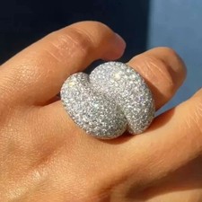 5Ct Pear Cut Lab-Created Diamond Engagement Ring 14K White Gold Plated