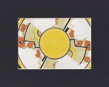 8X10" Matted Picture Print Ceramic Art, by Clarice Cliff: Plate Design