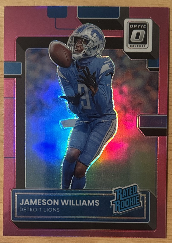 Jameson Williams 2022 Donruss Optic Pink Prizm Refractor Rookie #208 (6428)