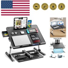 Laptop Bed Tray Desk, X-Large Adjustable Laptop Table, Foldable Laptop Desk w...