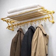 Brass Polished French Coatrack Luggage Rack Train Wall Mounted Rack luxury