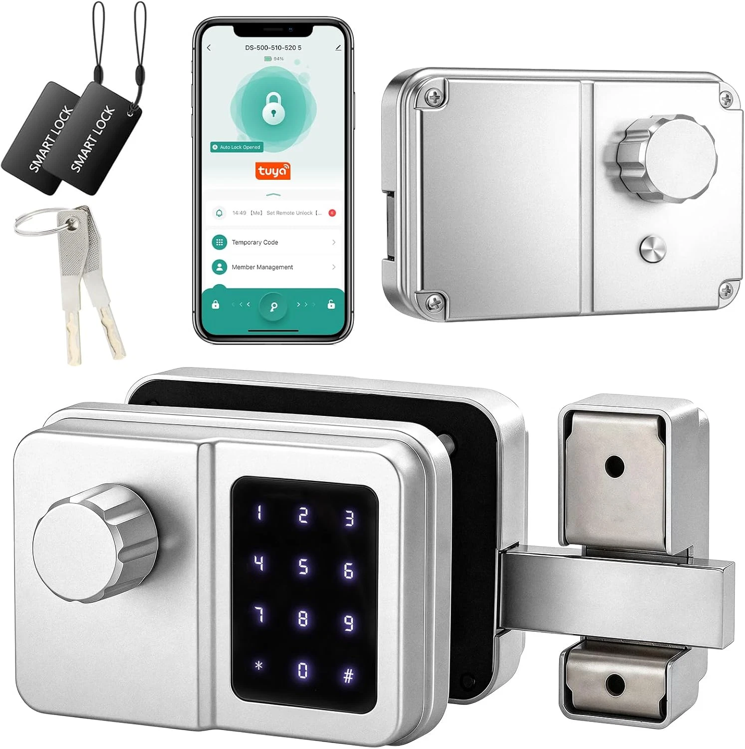 Smart Gate Lock, Outdoor Gate Lock for Fence & Garage Door, Electronic Keyless G
Opens in a new wind