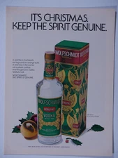 1973 Wolfschmidt Vodka Christmas Keep The Spirit Genuine Original Print Ad