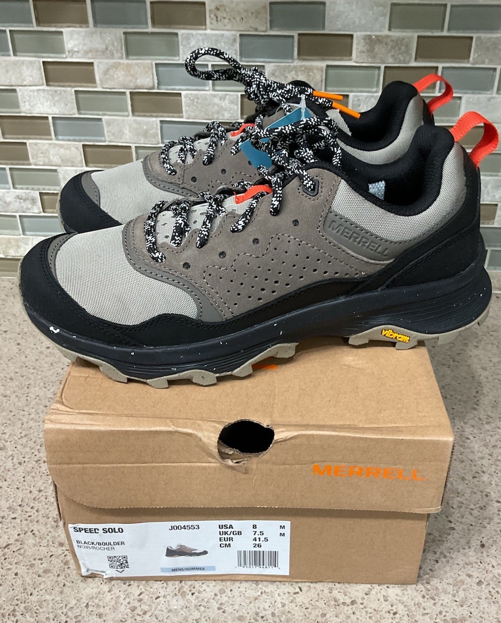 Scarpe MERRELL SPEED SOLO Uomo Taglia 8 Marrone Nero J004553 Nuove