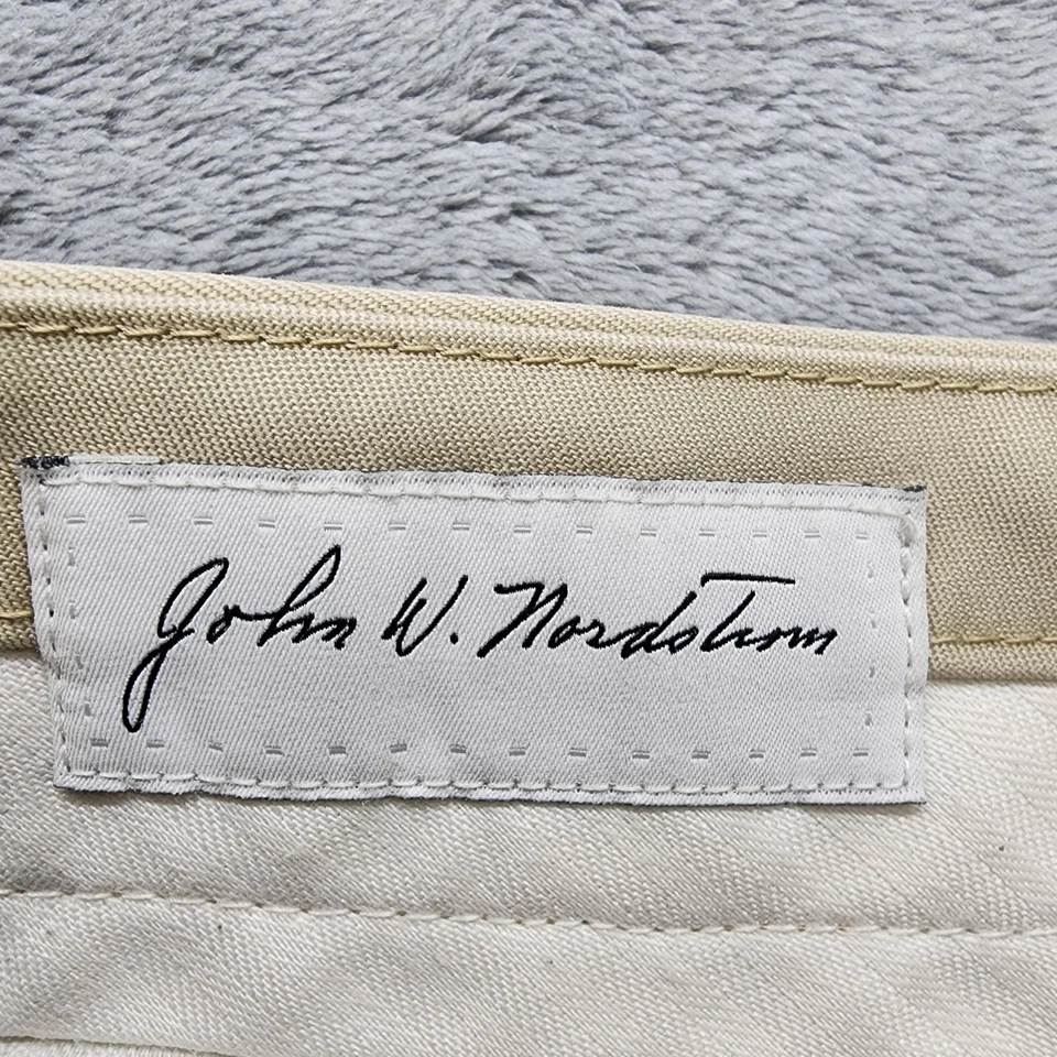 John W. Nordstrom 裤子男式 35W 31L 棕褐色卡其色智能护理打褶铐办公室 — 第 4/4 张图片
