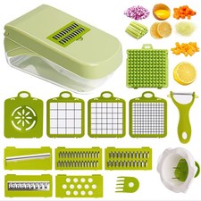 17-Piece Multifunctional Vegetable Chopper, Onion Dicer, Professional Kitchen...
