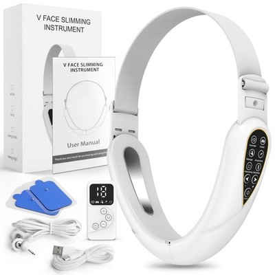 V-Face Elektrisches Shaping Massagegerät, EMS Doppelkinn Reduzierer, Haut Weiß 