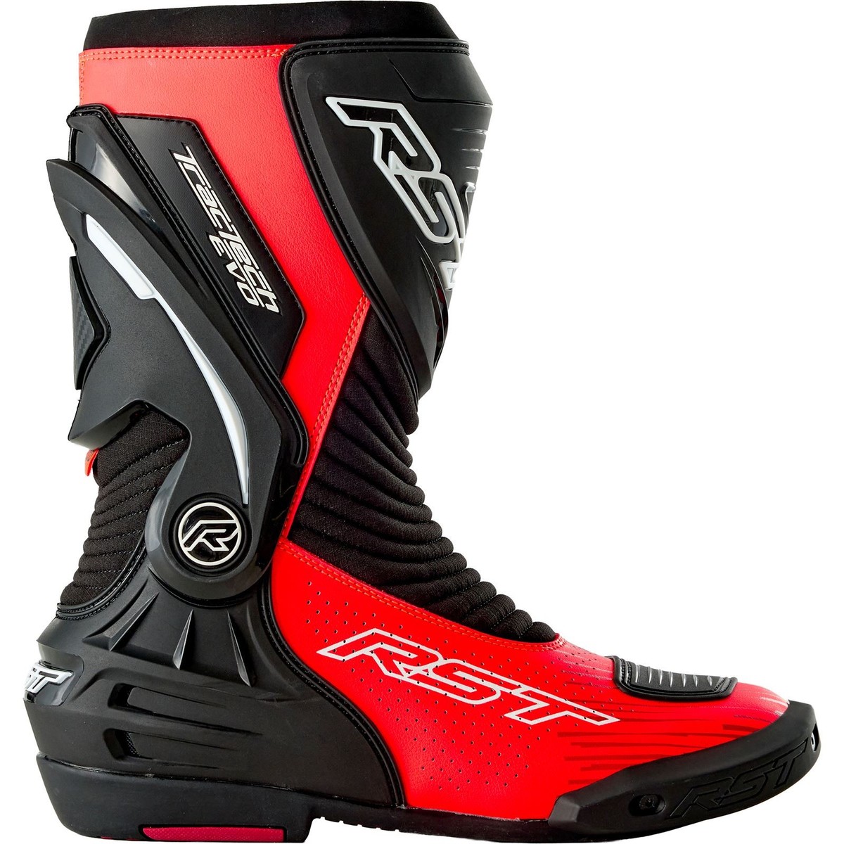 RST Moto Tractech EVO D3O Boots - Black/Fluo Red - US Size 11