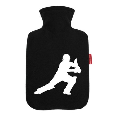 Wärmflasche Cricket Silhouette Geschenkidee Cricket Geschenk Präsent Mitbringsel