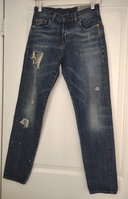 Levis vintage clothing ripped jeans visible mending pocket 26 26x29