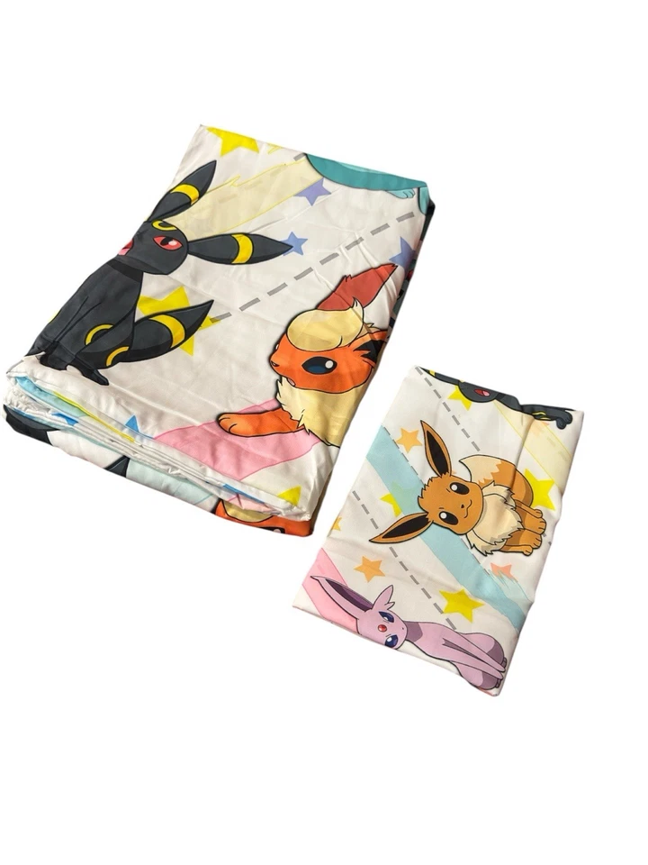 Juego de cama y fundas de almohada para dubésimo Pokemon Pikachu, juego de cama para Pokémon Foto 2 de 3