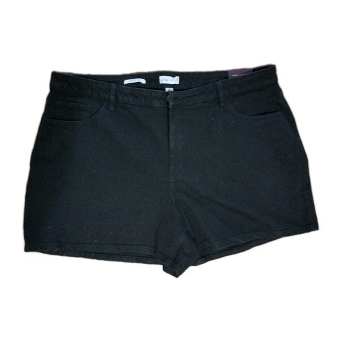 New Women's Plus Size High Rise Jean Shorts - Ava & Viv - Black 24W