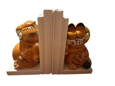 Vintage 1981 GARFIELD Book Ends E5931 Enesco Good Condition