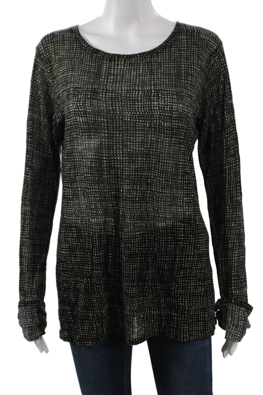 Samantha Sung Women Tunic Black Geometric Wool Long Sleeve Size 12Free Shipping in US $100+ Orders | $6.95 Orders Below