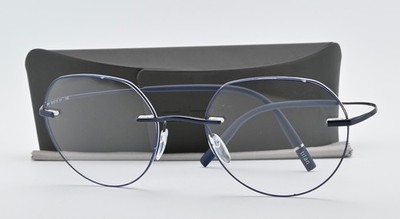Silhouette Glasses Frame 5541 FO 4540 Rimless Panto Royal Blue Noble Light Titan