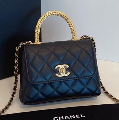 Chanel 25A Cocohandle Mini Calfskin Chain Top Handle Bag Crossbody
