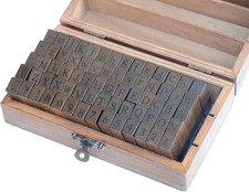 Pack of 70 Pcs Small Wooden Rubber Stamps 0.24 Inch of Letter Number and Symbol