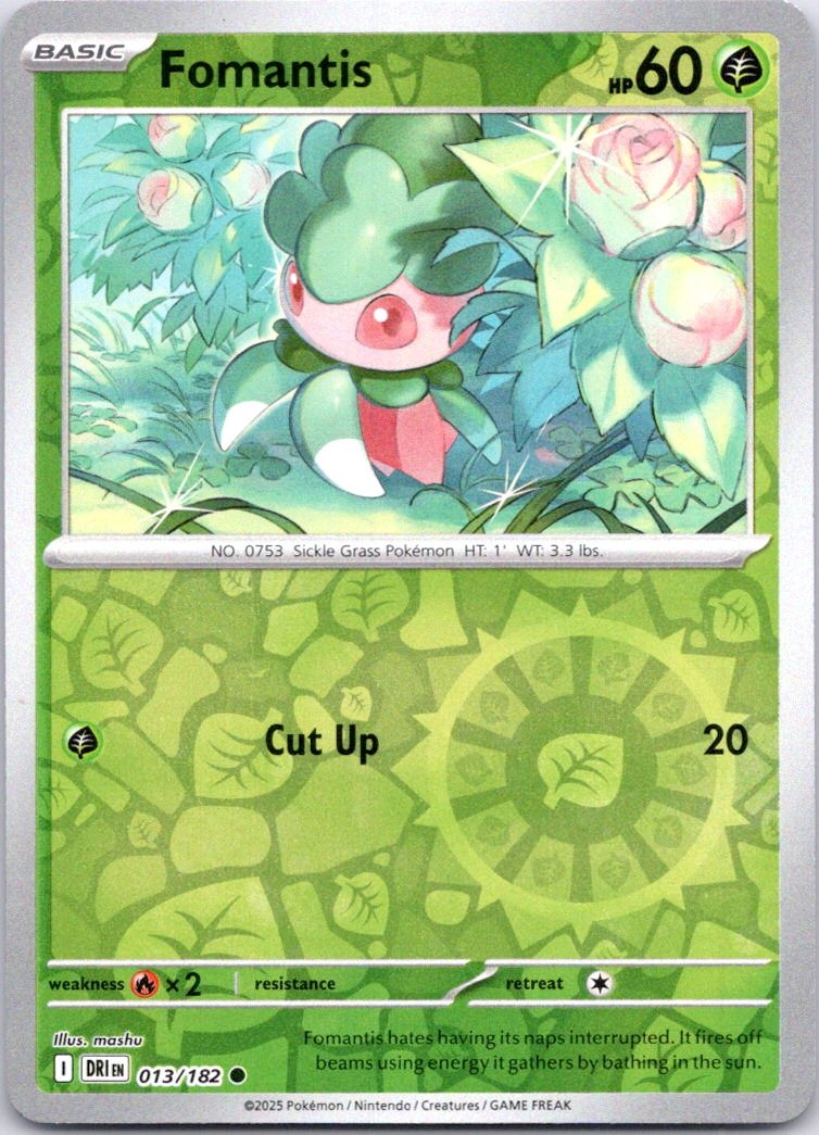 Fomantis Reverse Holo Common SV10: Destined Rivals 013/182 NM