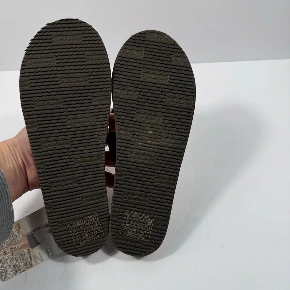 NEW Rainbow 301 Alts N Leather Brown Expresso Flip Flops Womens Small 6 - Image 4 of 4