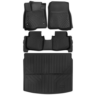 All Weather Floor Mats and Cargo Liner for 2023 Honda CR-V TPE Rubber Black Set
