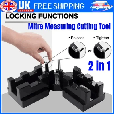 2-in-1 Measuring Sawing Mitre Angles Bevels Cutting Tool Miter Saw Protractor UK